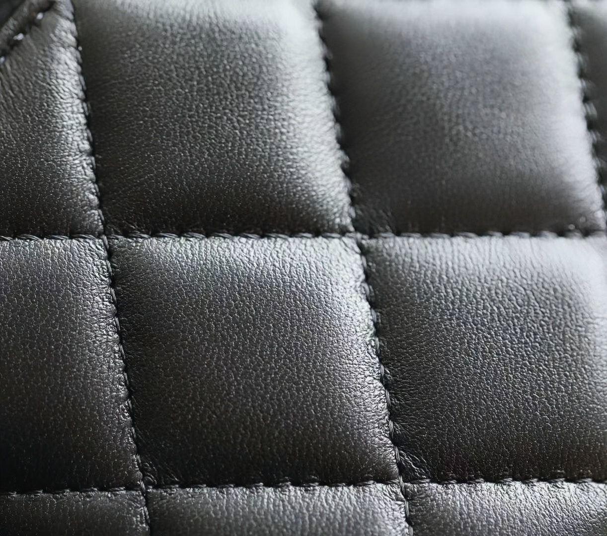 Chanel  Lambskin Quilted Resin Vanity Case With Chain Black