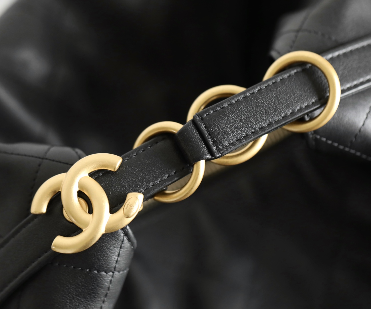 Chanel Large backpack, Calfskin & gold-tone metal, black