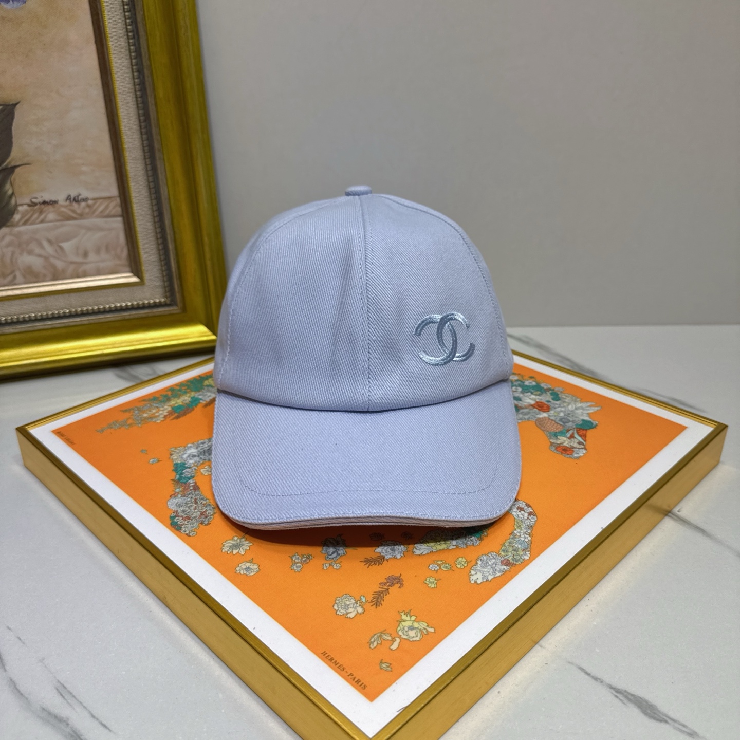 Chanel Light Blue Baseball Cap - Chanel Light Blue Cotton Baseball Cap