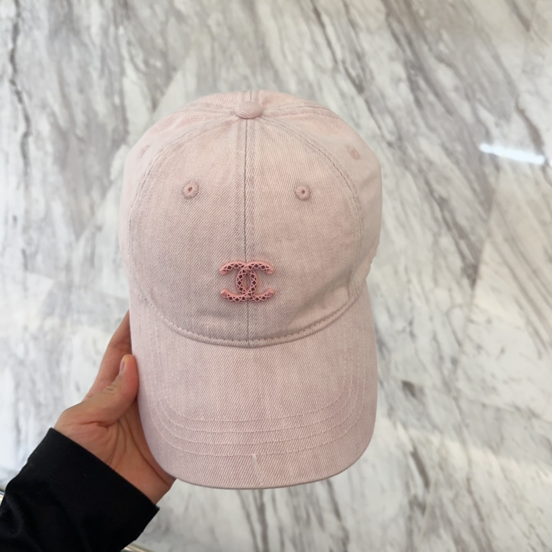 Chanel Light Pink Corduroy Cap