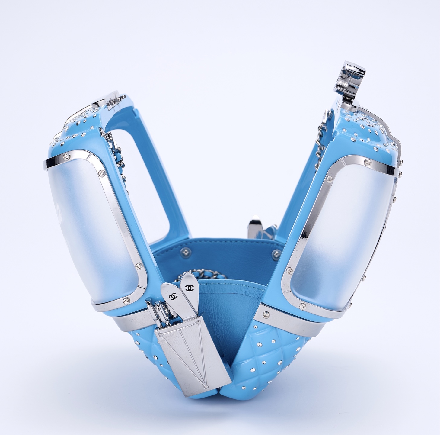 CHANEL Lucite Enamel Strass Evening In The Mountain blue