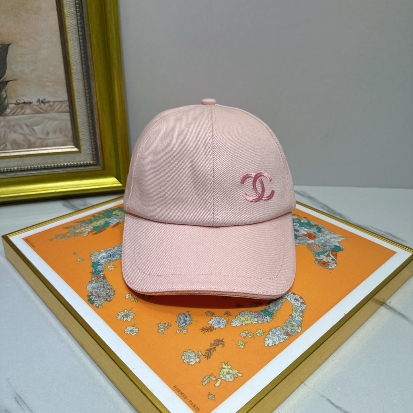 Chanel Pink Baseball Cap - Chanel Pink Cotton Twill Baseball Cap