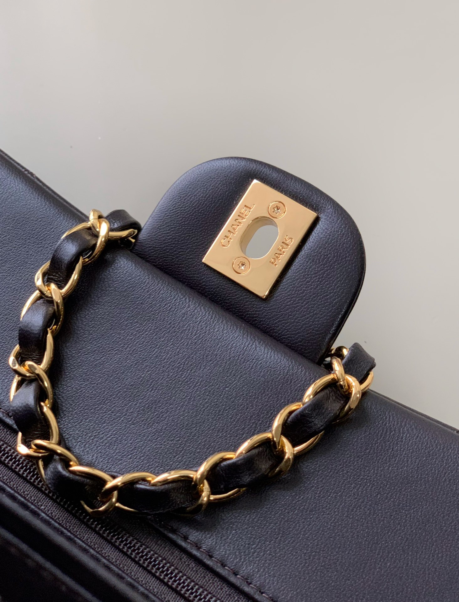 Chanel Pre-Owned Classic Medium Flap Bag Calf Leather Black at CareOfCarl.