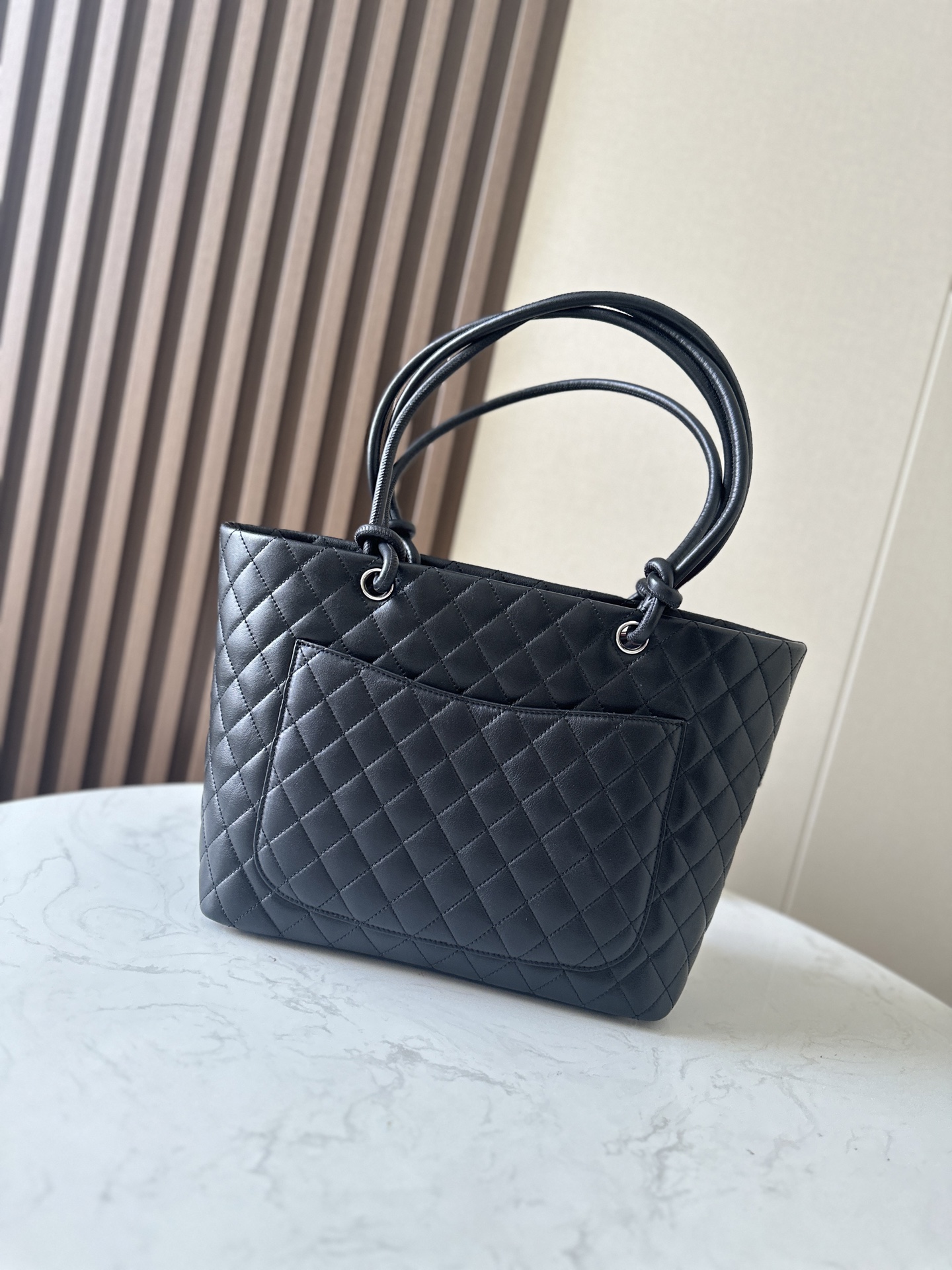 Chanel Quilted Calfskin Cambon Tote - Black