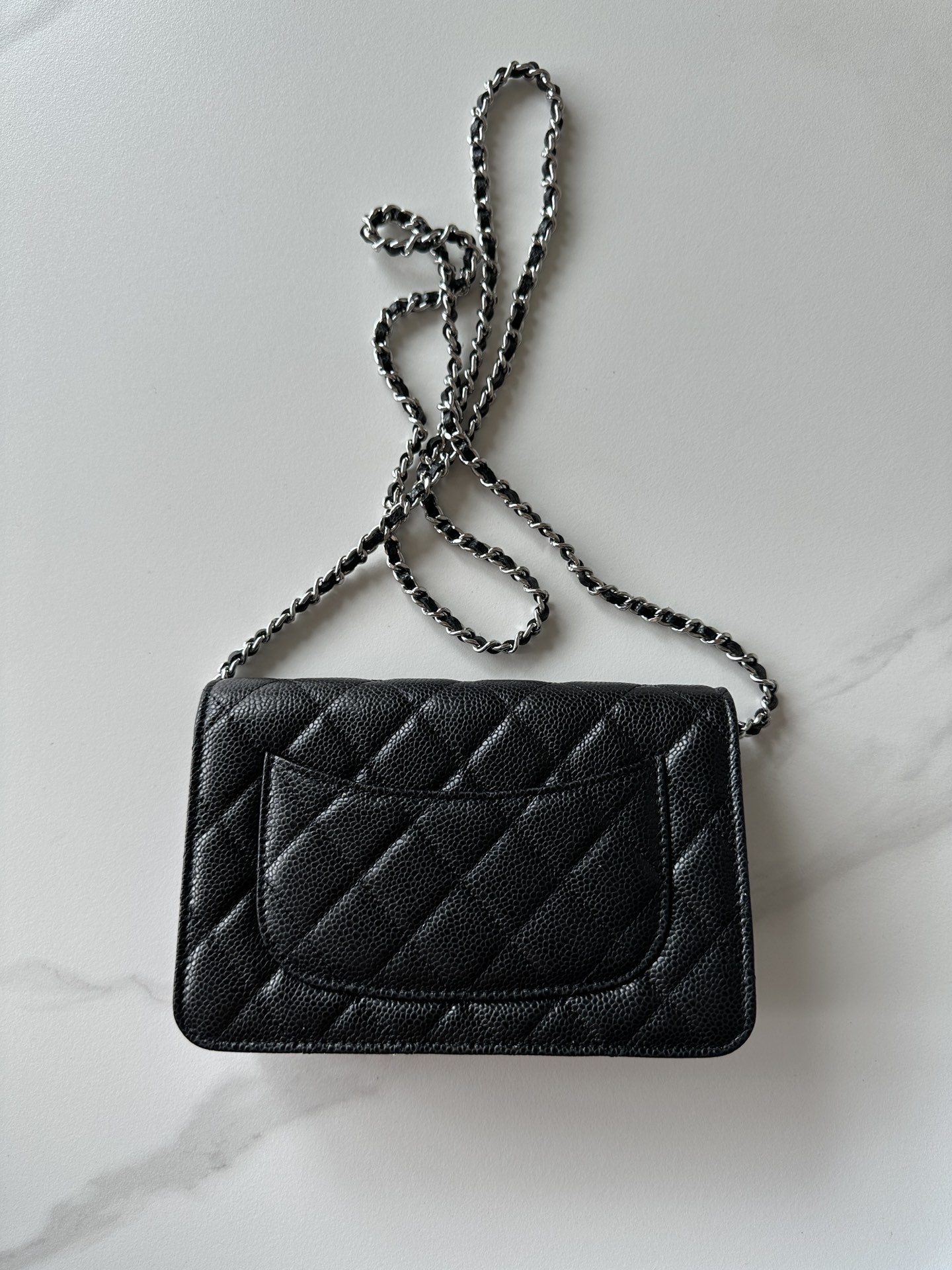 Chanel Quilted Classic Wallet On Chain WOC Black Caviar