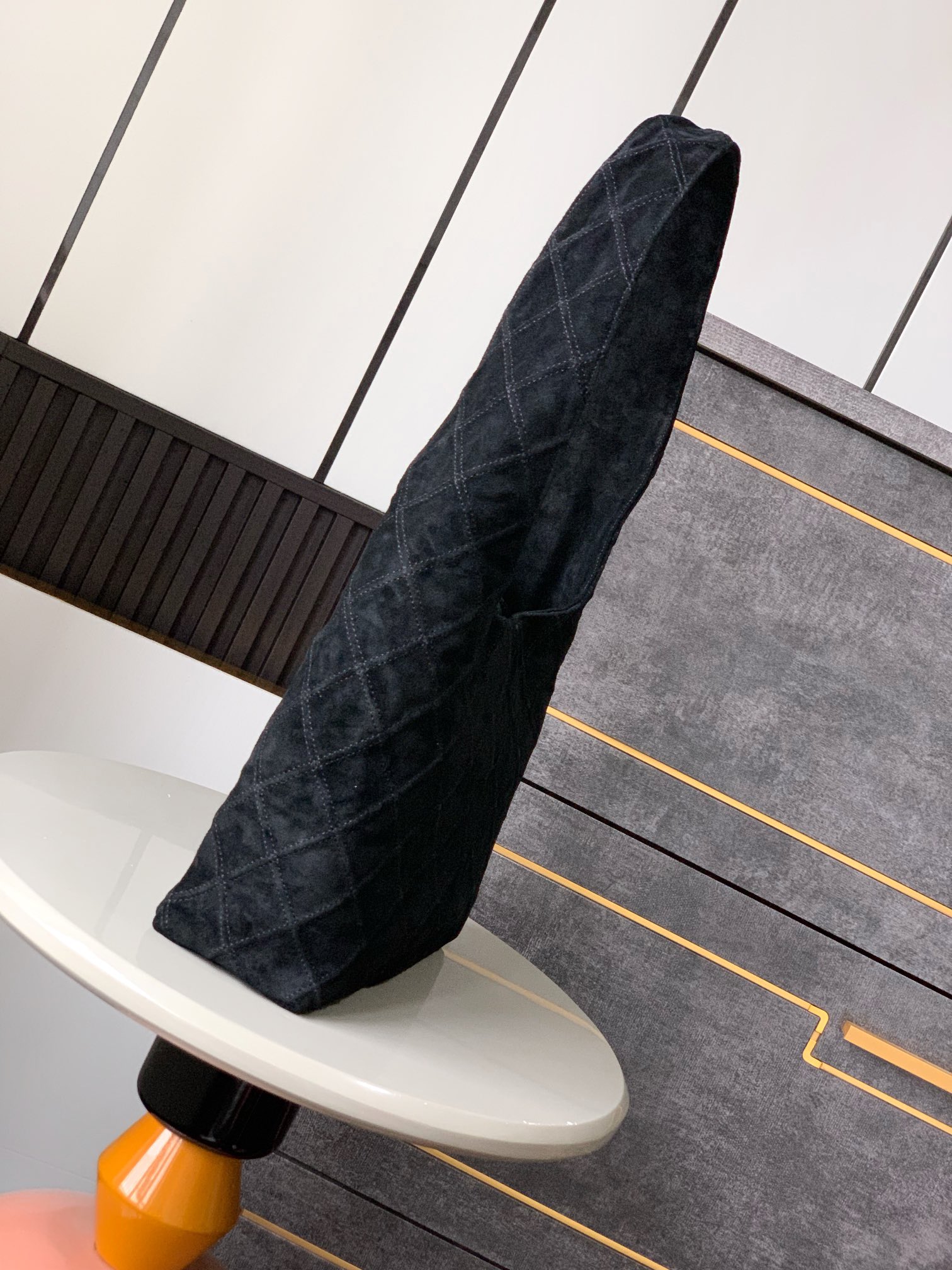 CHANEL Quilted Hobo Black Suede Shoulder Bag