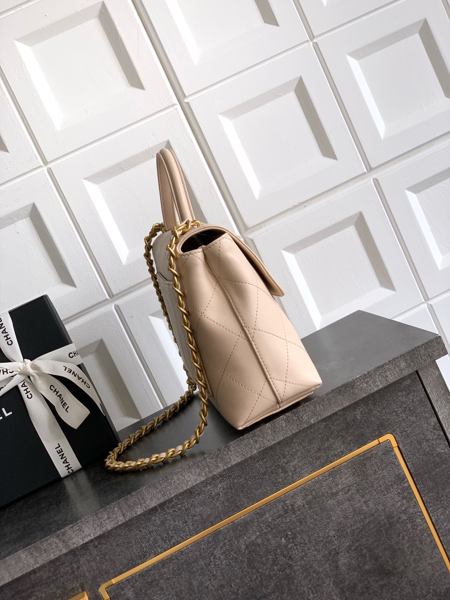 Chanel Quilted Top Handle Flap Bag - Pink Handle Bags