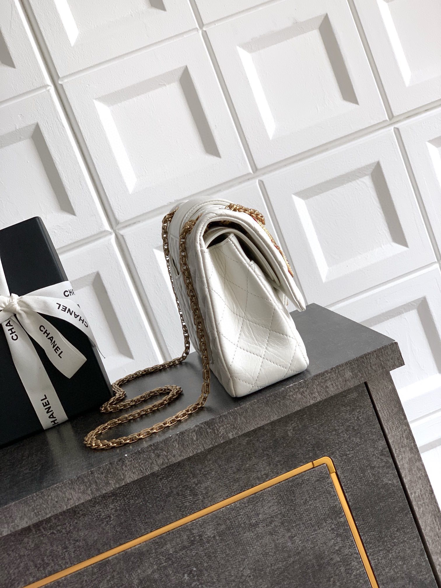 Chanel Romanov Charms Reissue Flap Bag Quilted Wool 226