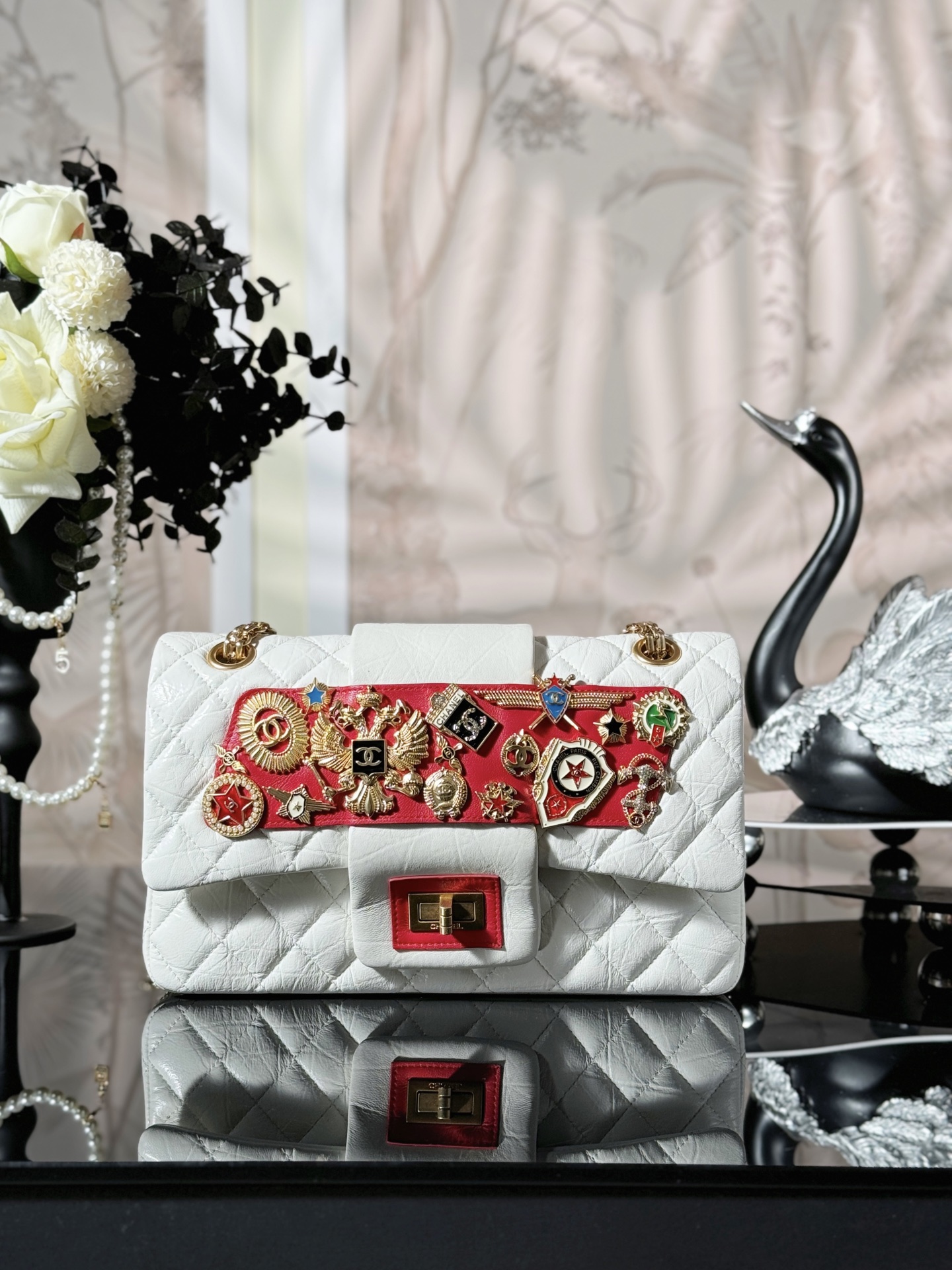 Chanel Romanov Charms Reissue Flap Bag Quilted Wool 226