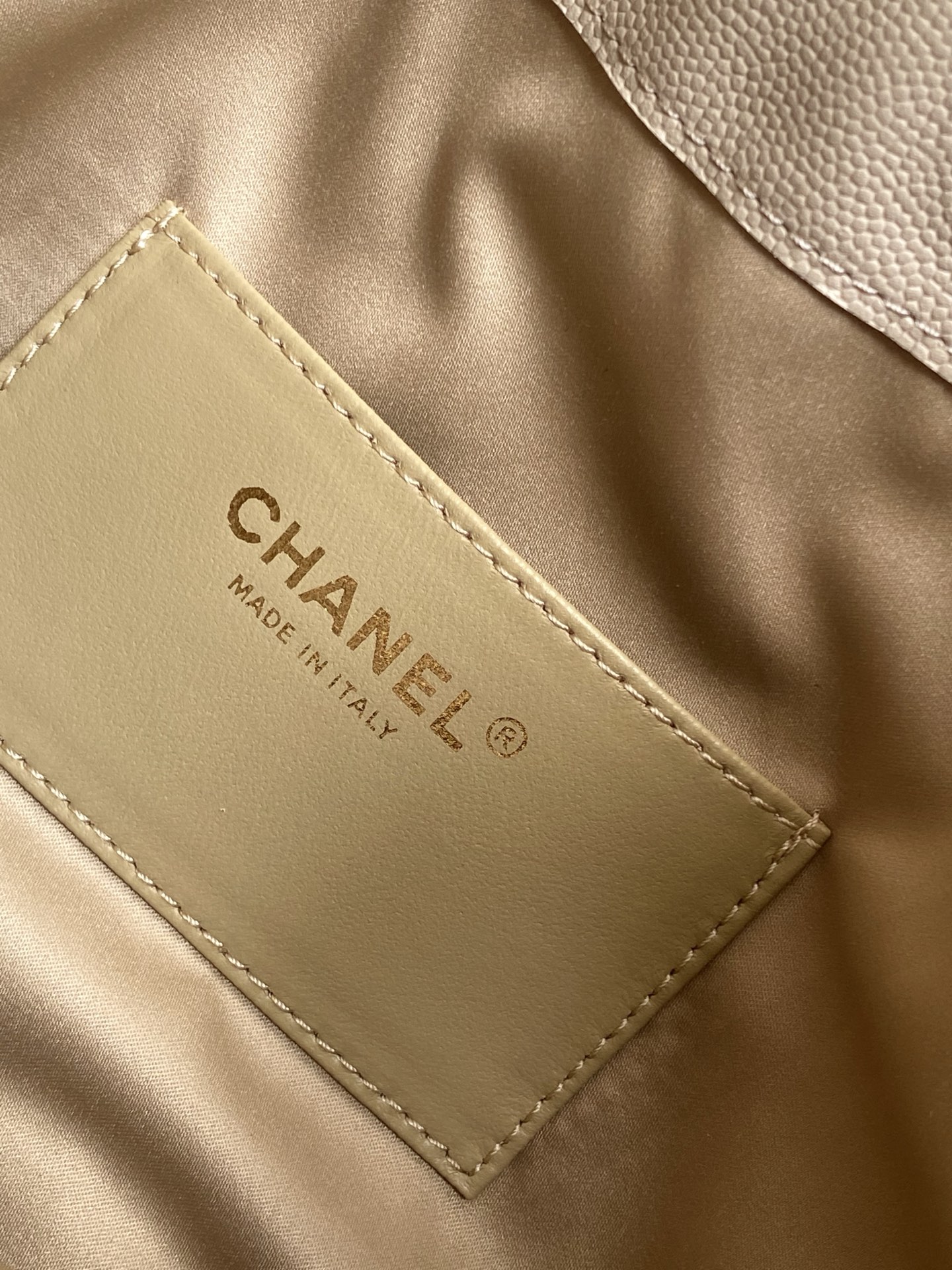 Chanel Small Beige Quilted Calfskin 25 Bag