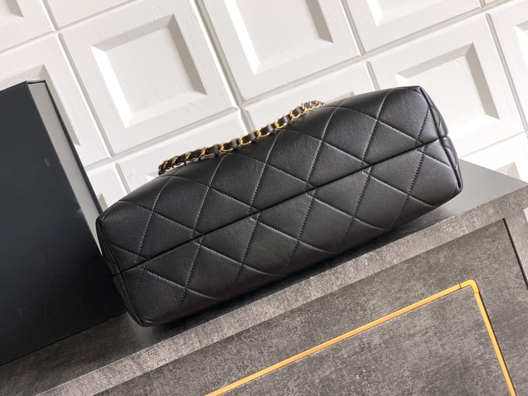 Chanel Small Coco Hobo Bag Brown Suede and Black Shiny