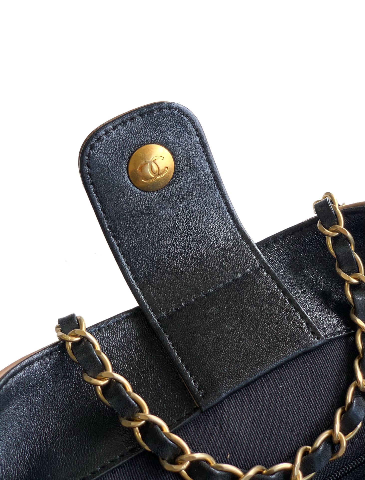 Chanel Small Coco Hobo Bag Brown Suede and Black Shiny