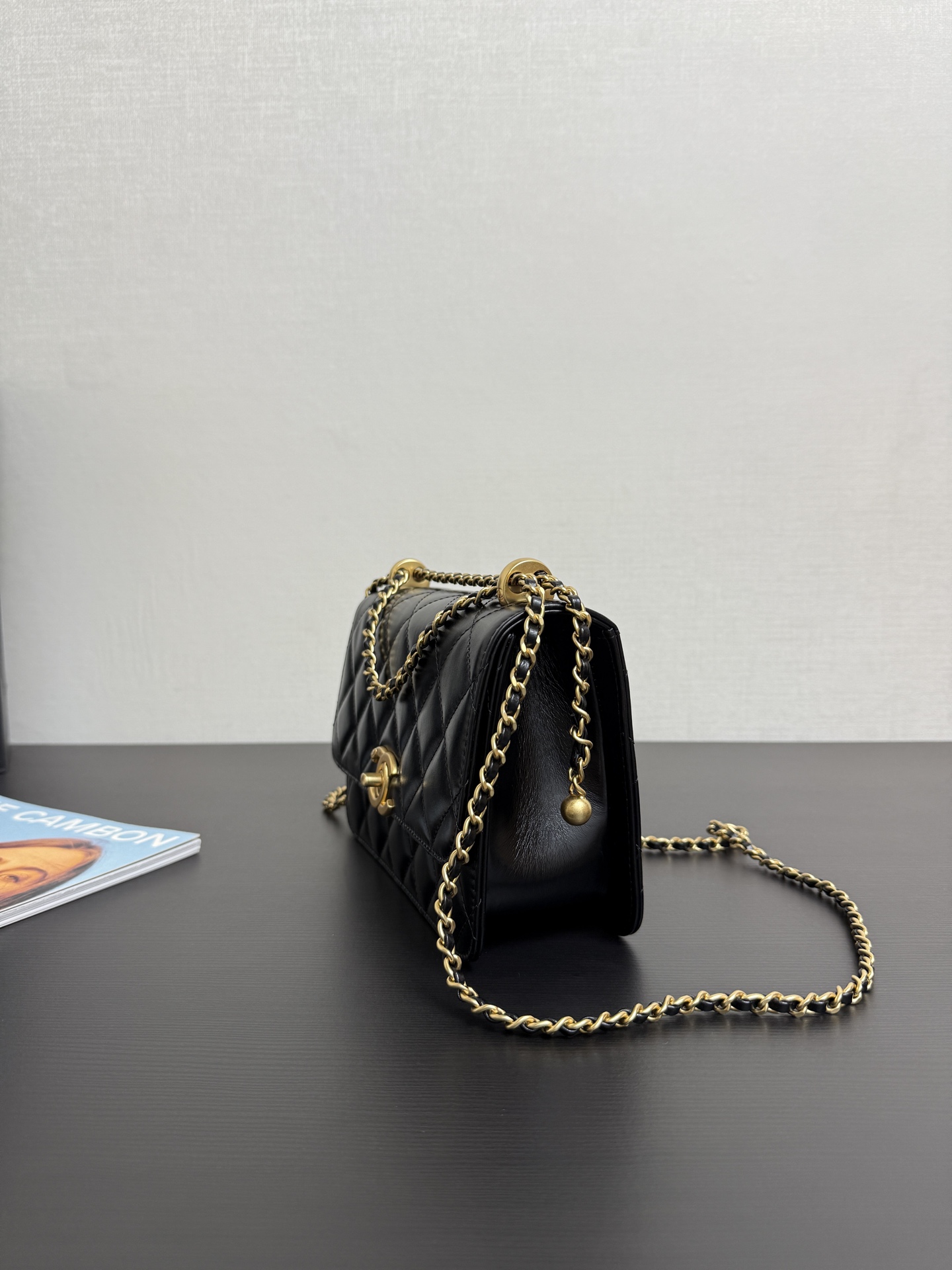 Chanel Small Perfect Fit Flap Bag Black Shiny Calfskin