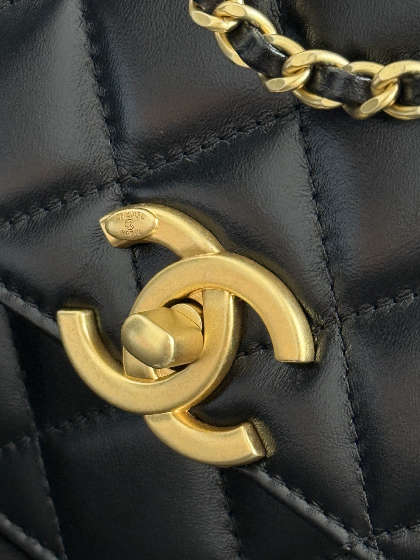 Chanel Small Perfect Fit Flap Bag Black Shiny Calfskin