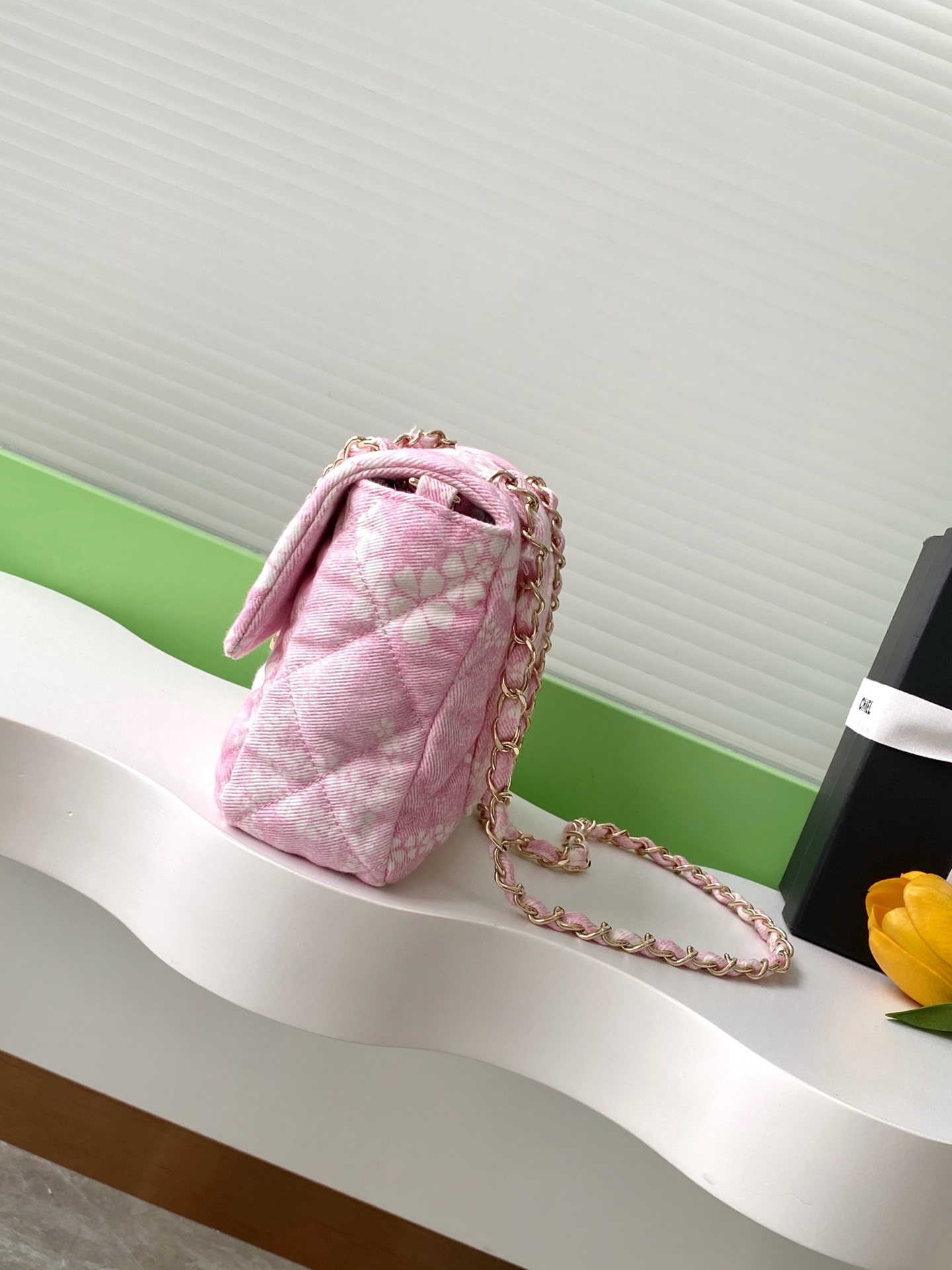 Chanel Snake Embossed Flap Shoulder Bag Pink A98774 20