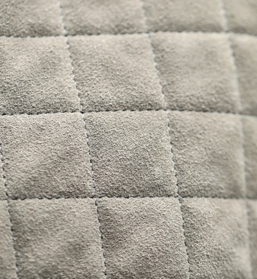 CHANEL Suede Quilted Medium Chanel 25 Handbag Grey