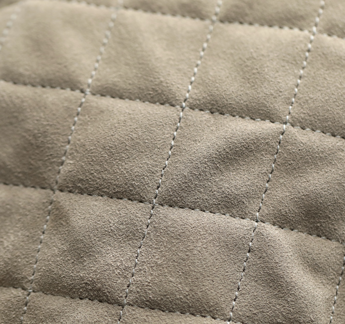 CHANEL Suede Quilted Medium Chanel 25 Handbag Grey