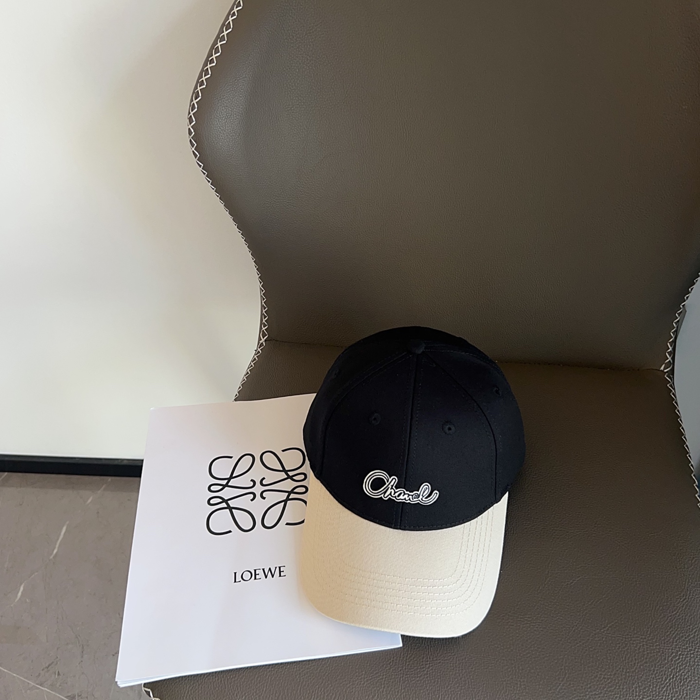 Loewe Black & Beige Baseball Cap - Embroidered Logo