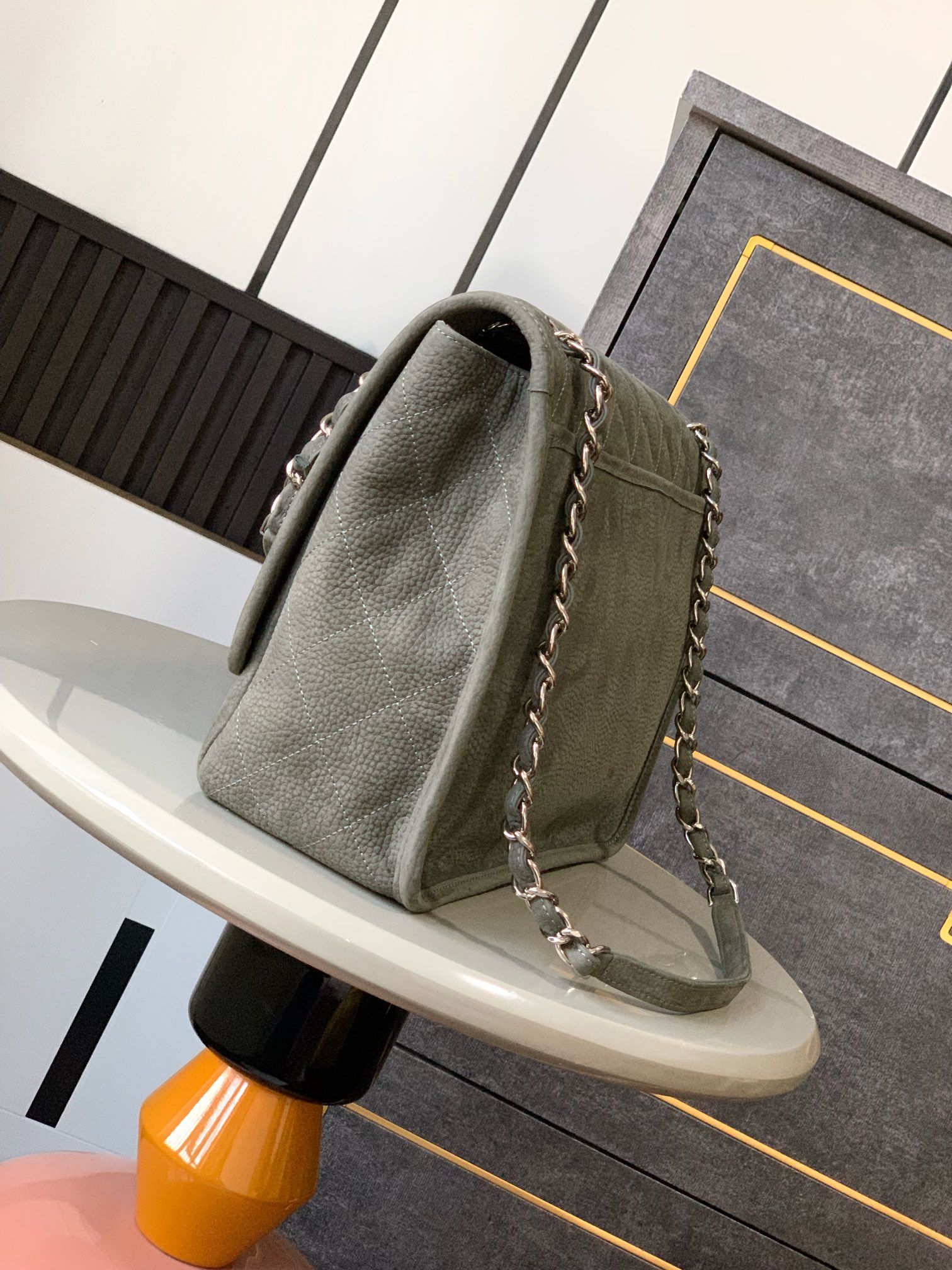 CHANEL Ultra Soft Suede Calfskin Natural Beauty Large Flap Bag