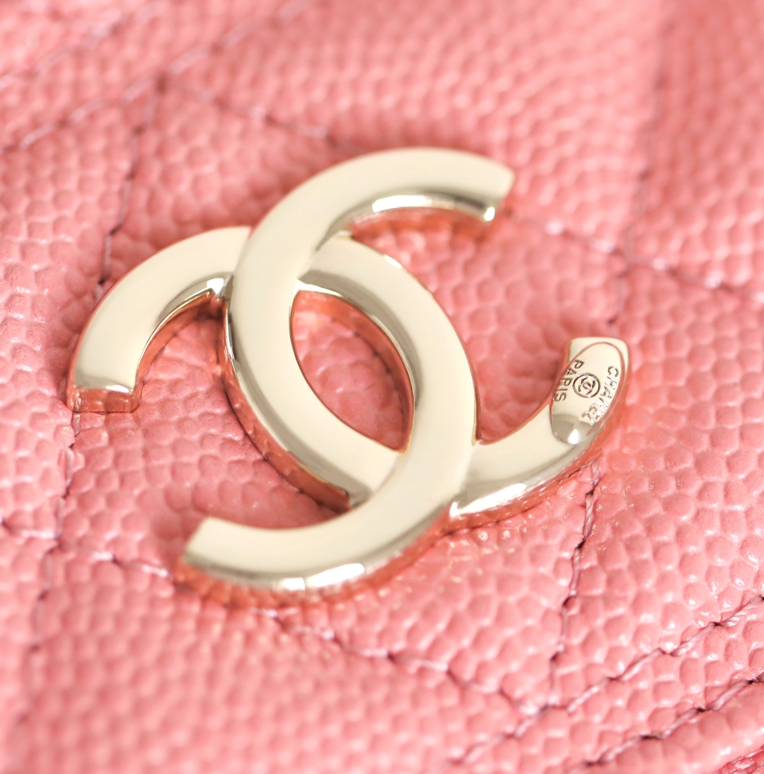 Chanel Vanity with chain - Grained calfskin & gold-tone metal, light pink