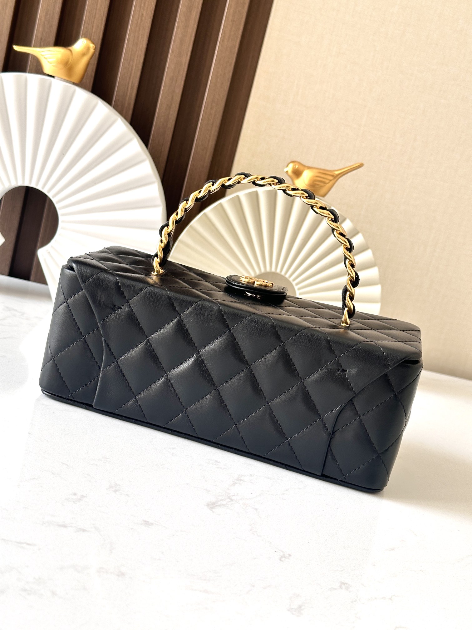 Chanel Vintage Vanity Box Case Quilted Patent Green 2473118