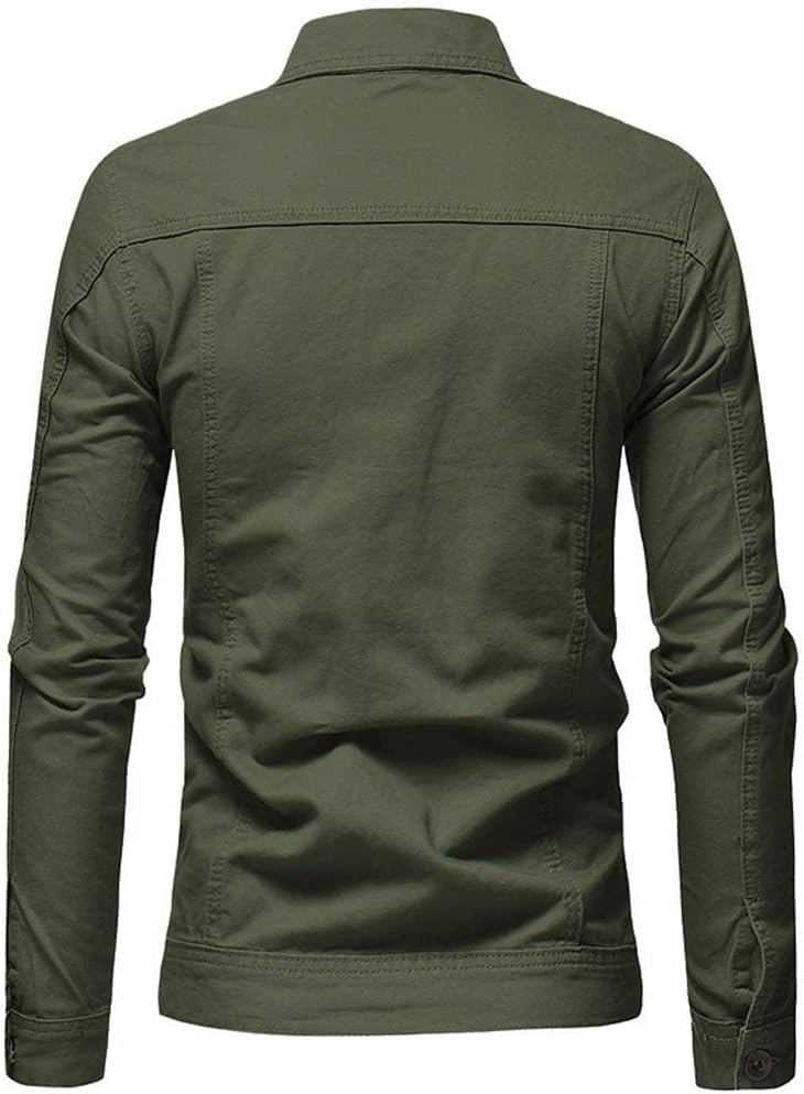 CHARTOU Men’s Denim Jacket Casual Regular Fit Button Down Long Sleeve Jean Trucker Jacket