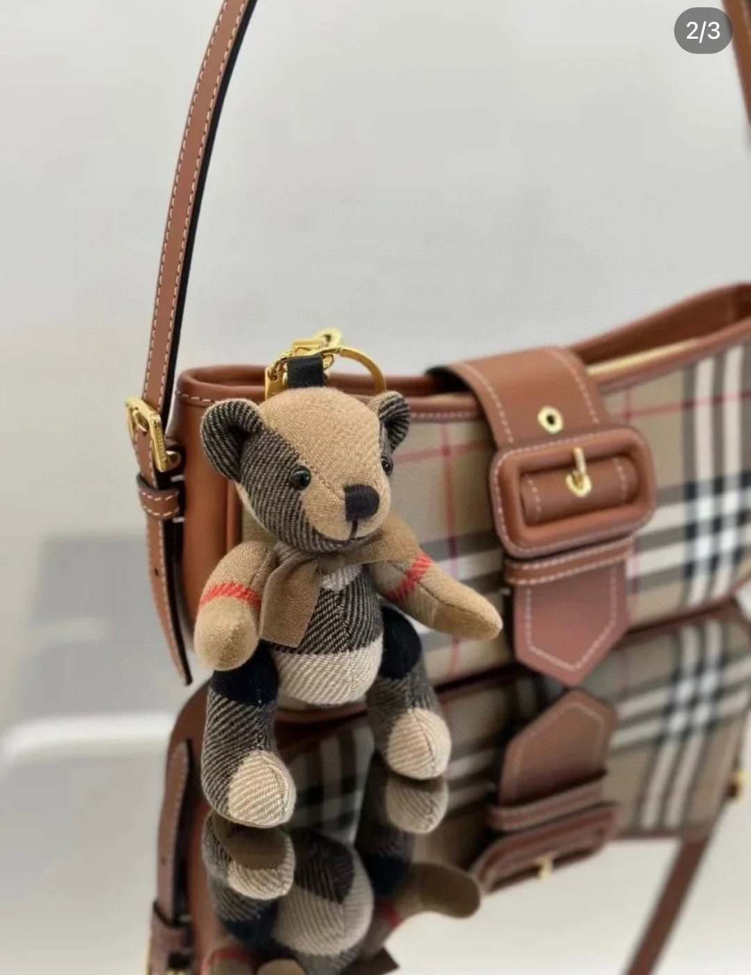 Check Sling Bag in Archive beige/briar brown - Women