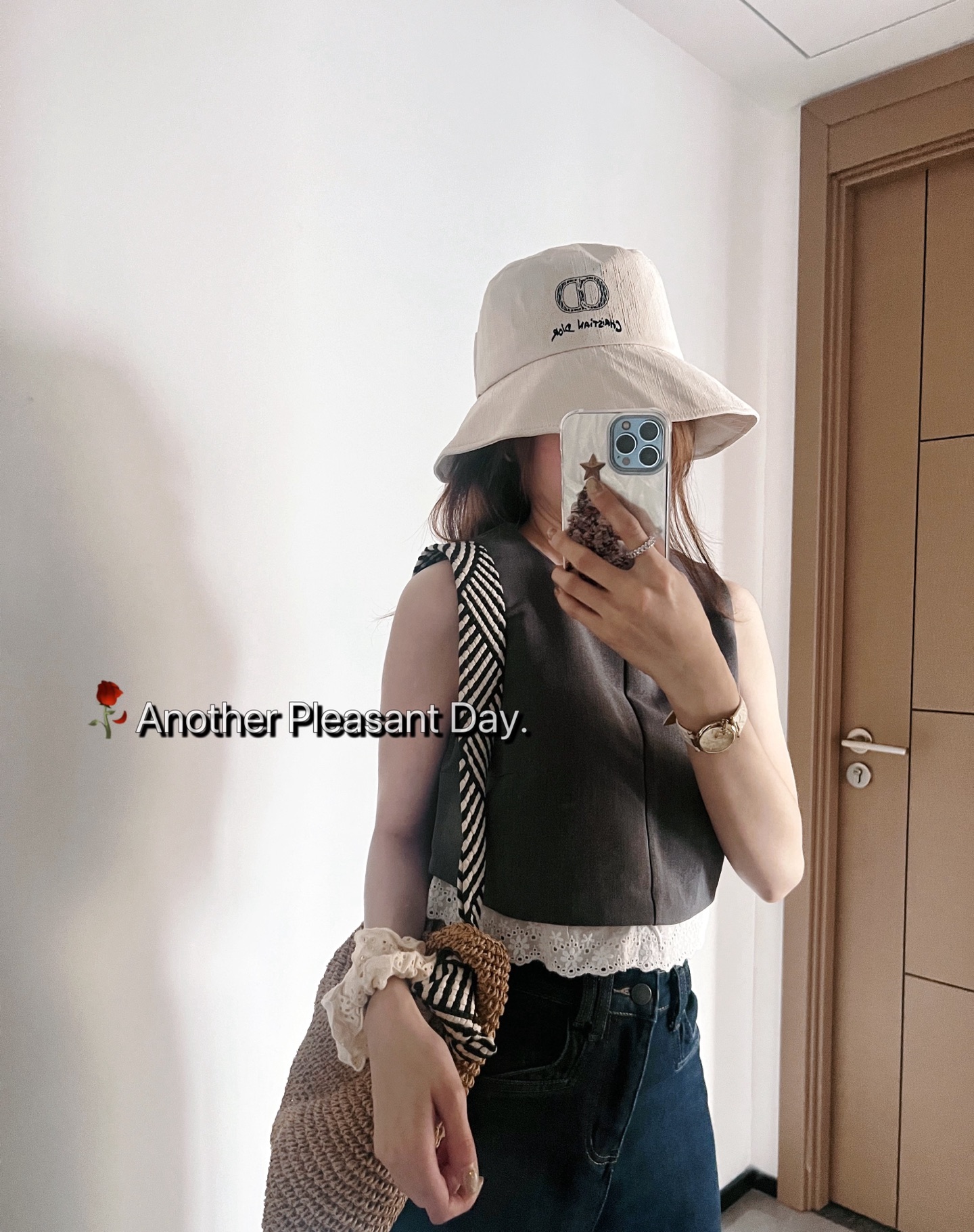 Dior Beige Bucket Hat - Dior Beige Embroidered Bucket Hat - Designer