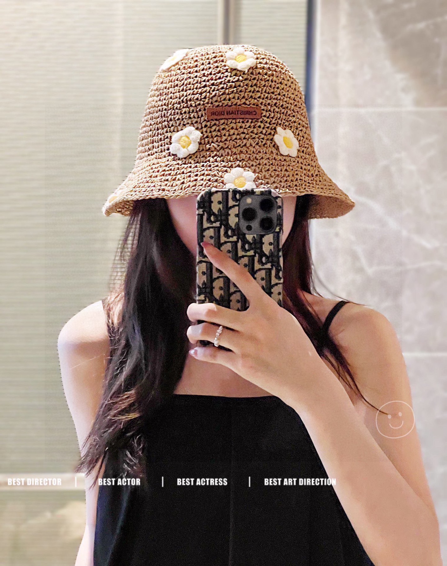 Dior Straw Daisy Bucket Hat - Christian Dior Straw Bucket Hat - Daisy