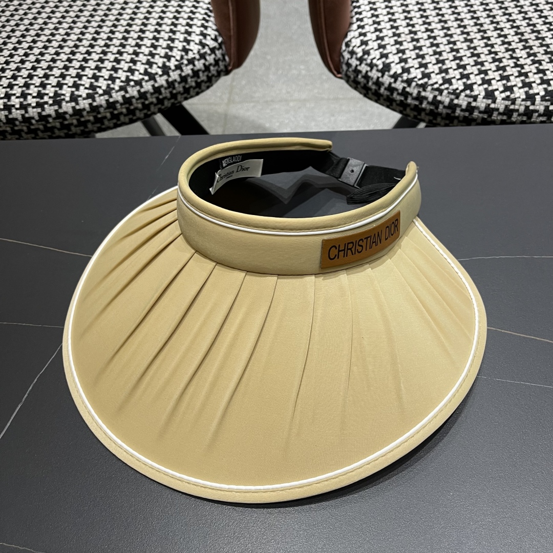 Dior Khaki Visor Hat - Women's Summer Sun Protection