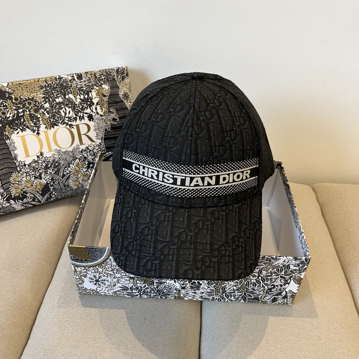 Dior Black Oblique Band Cap - Designer Hat