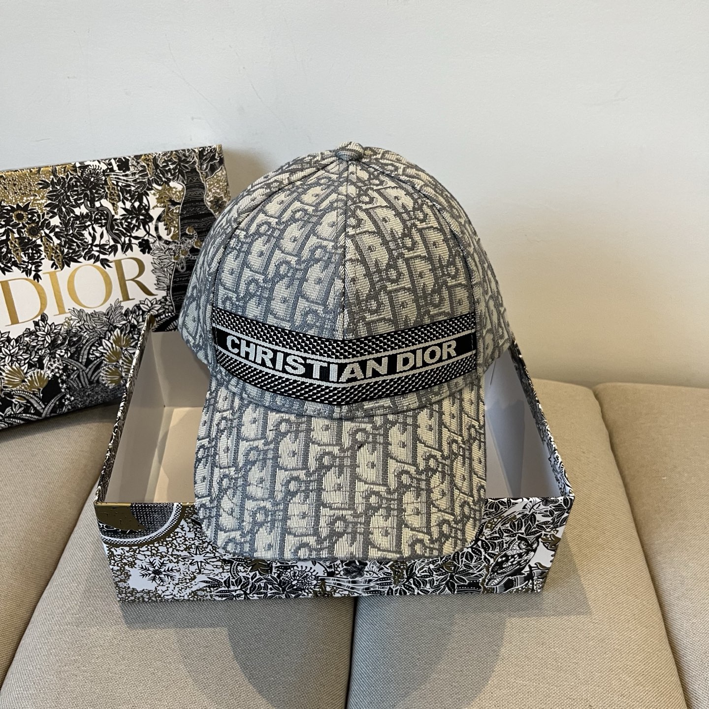 Dior Gray Baseball Cap - Dior Oblique Jacquard Baseball Cap - Gray