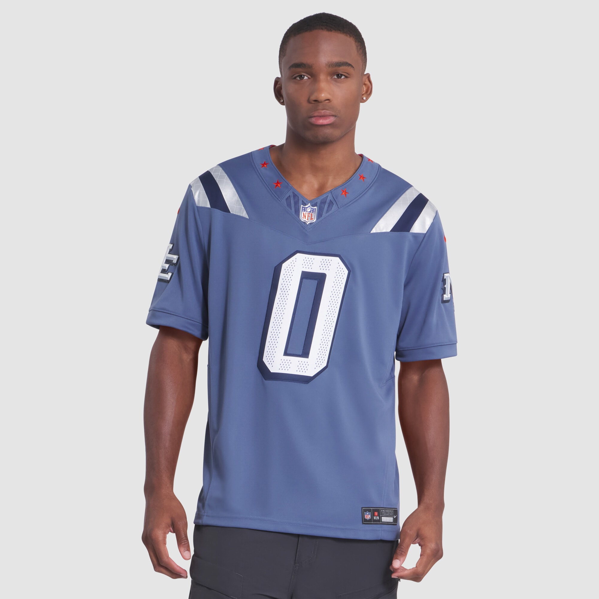 Christian Gonzalez New England Patriots Nike 2025 Rivalries Collection Limited Jersey – Storm Blue