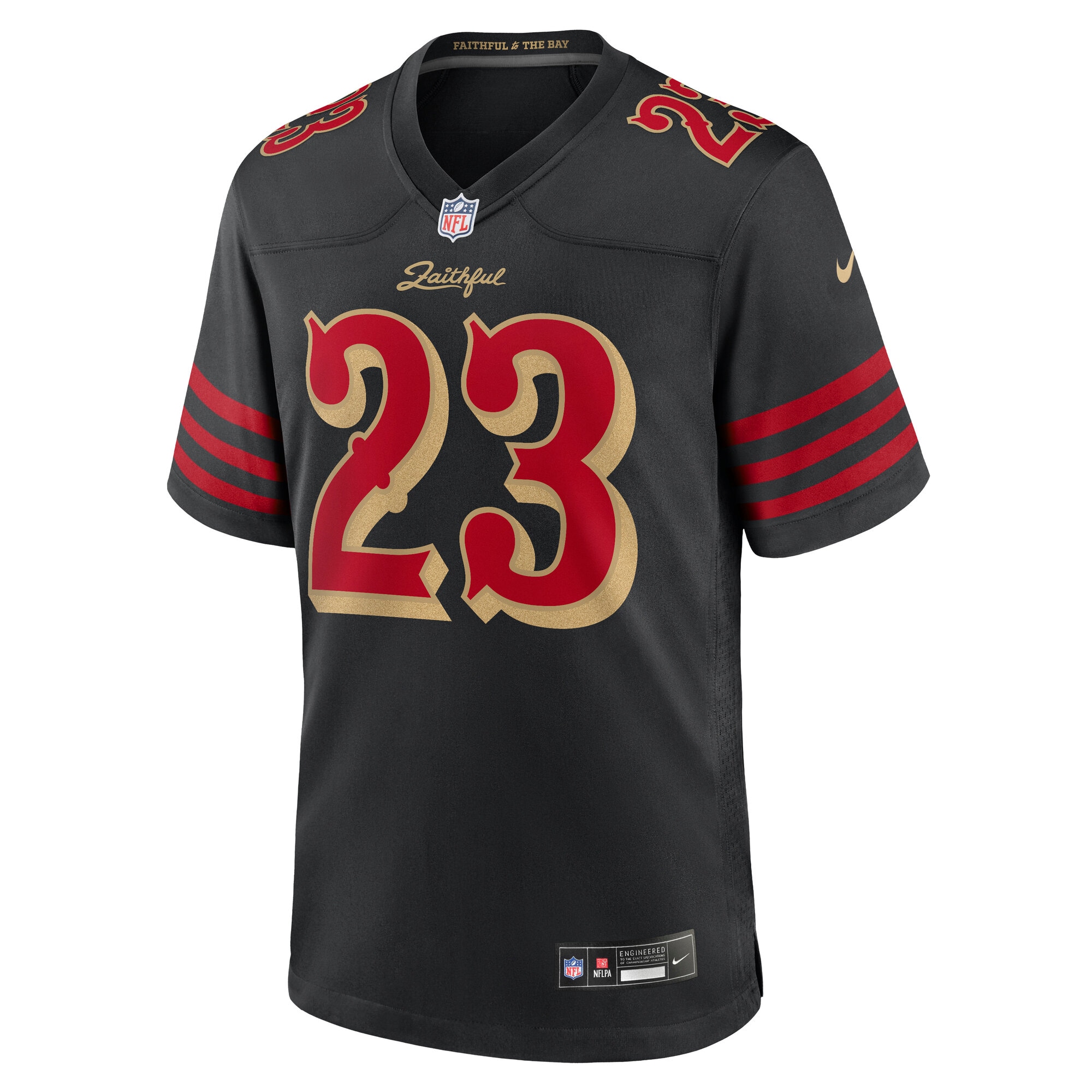 Christian McCaffrey San Francisco 49ers Nike 2025 Rivalries Collection Game Jersey – Black