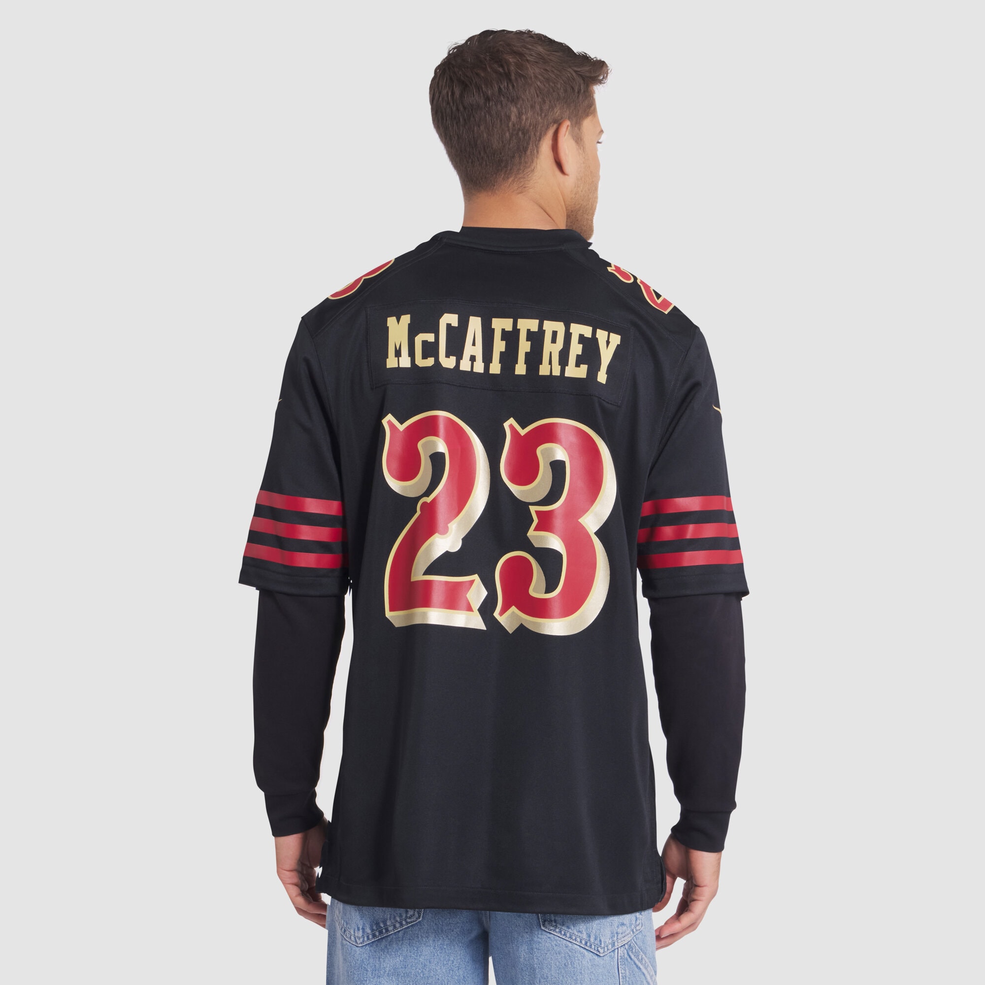 Christian McCaffrey San Francisco 49ers Nike 2025 Rivalries Collection Game Jersey – Black