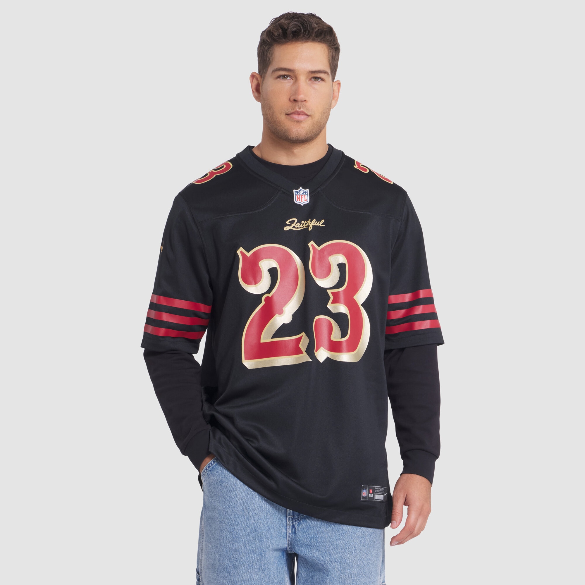 Christian McCaffrey San Francisco 49ers Nike 2025 Rivalries Collection Game Jersey – Black