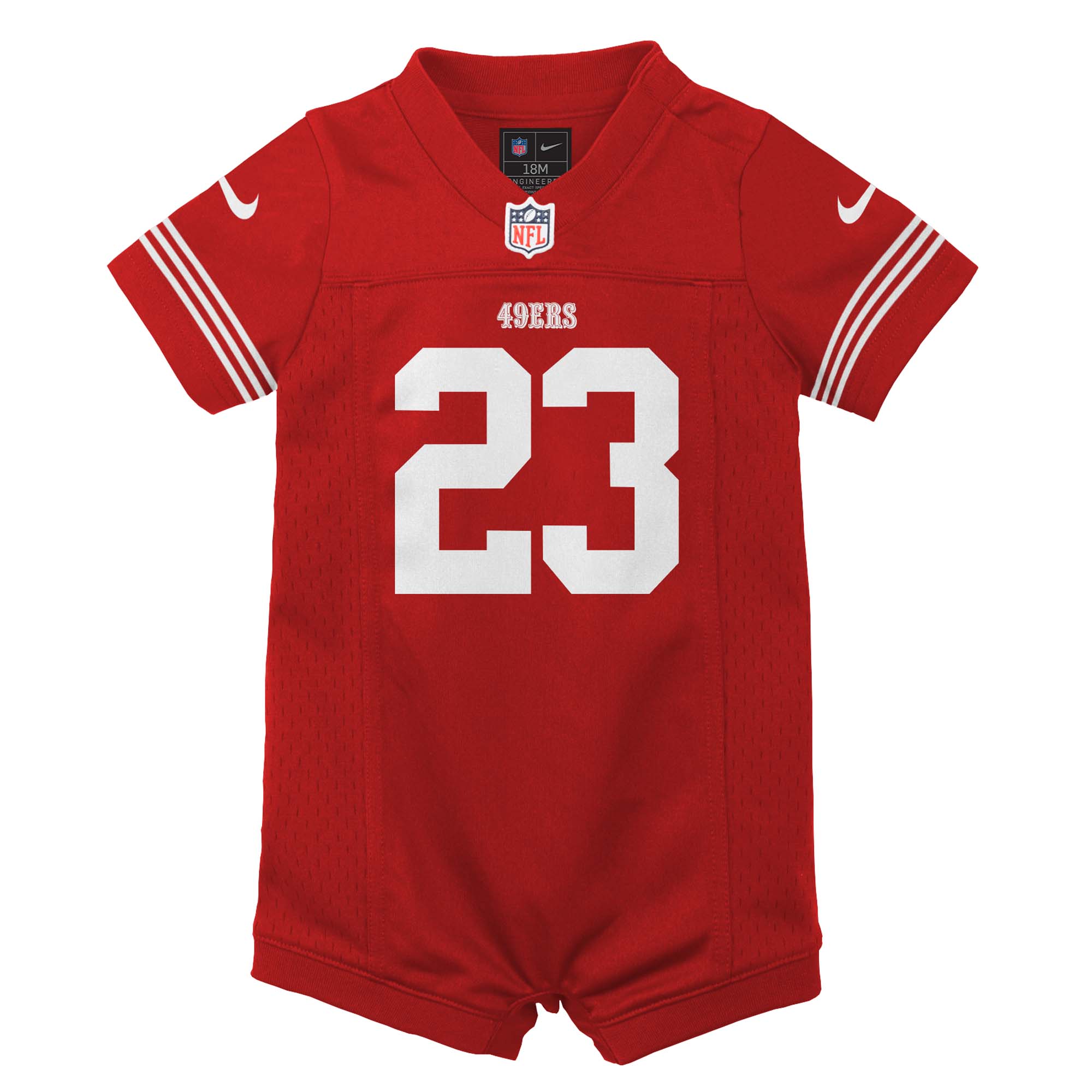 Christian McCaffrey San Francisco 49ers Nike Newborn & Infant Game Romper Jersey - Scarlet
