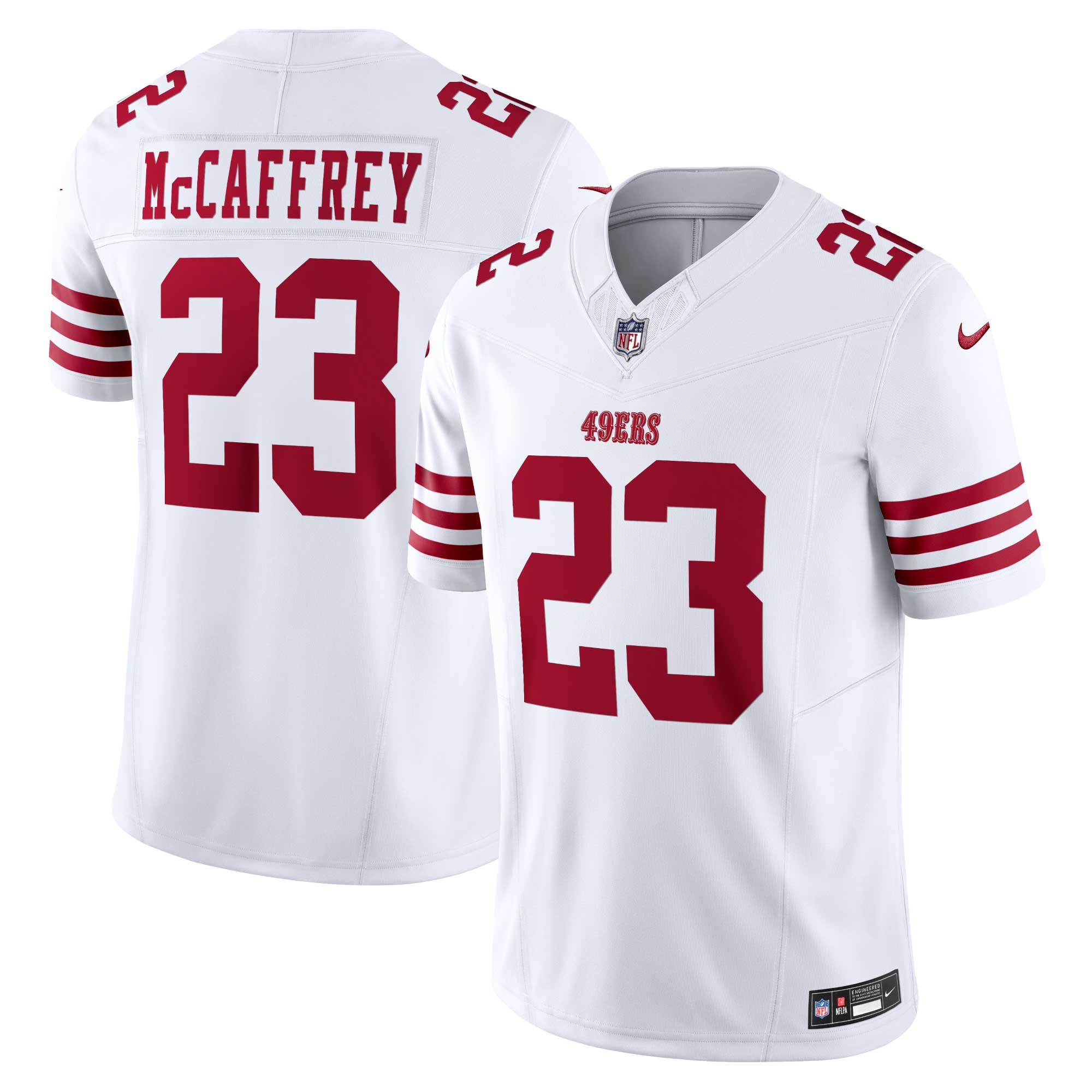 Christian McCaffrey San Francisco  Nike  Vapor F.U.S.E. Limited Jersey - White