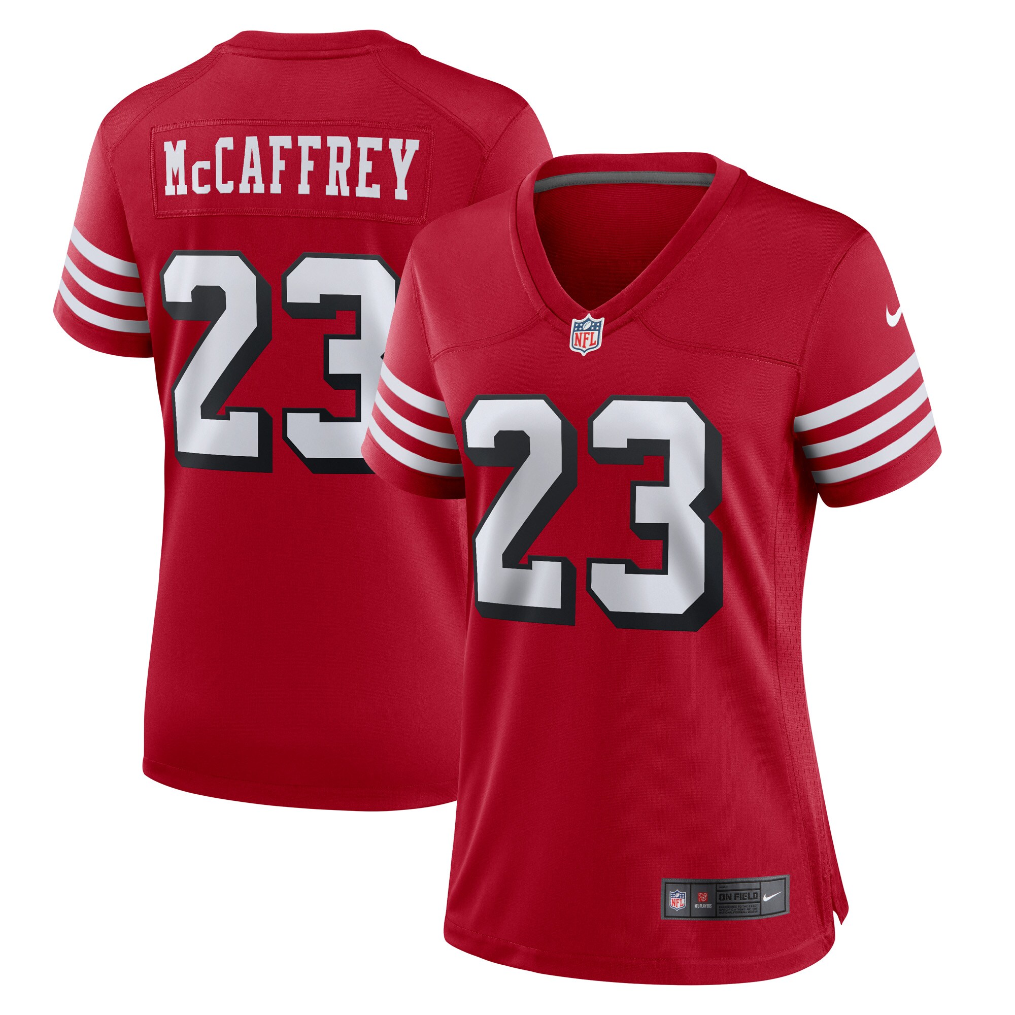 Christian McCaffrey San Francisco  Nike Women's Alternate Game Player Jersey - Scarlet