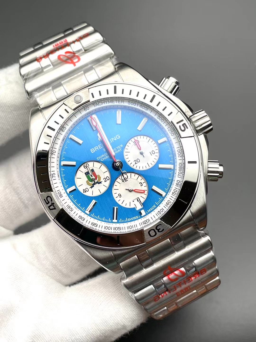 steel Breitling Chronomat Blue Dial - Breitling Chronomat Blue Dial - Image 2