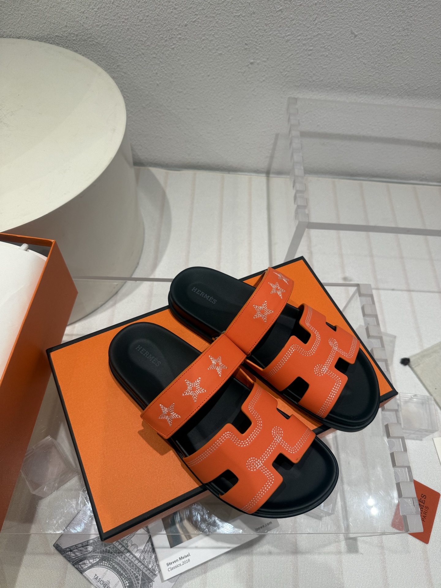 Chypre sandal Hermes Orange size in Suede