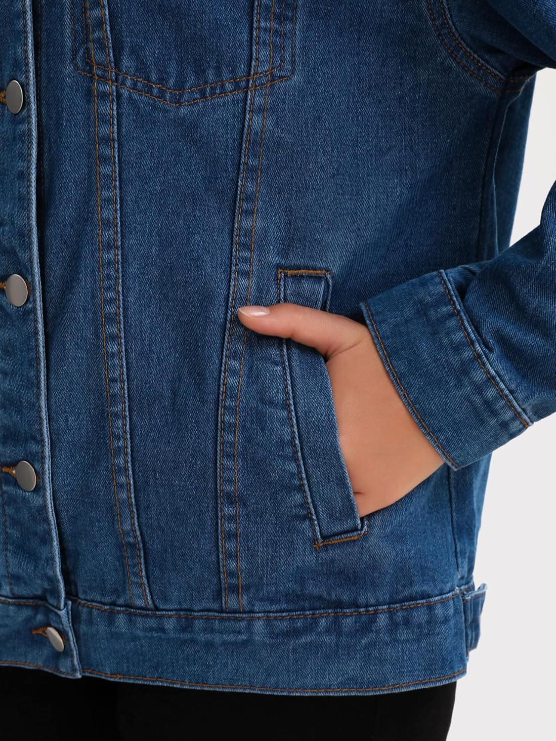 CIMUK Women’s Jean Jacket Button Down Corduroy Collar Long Sleeve Western Shacket Denim Jackets