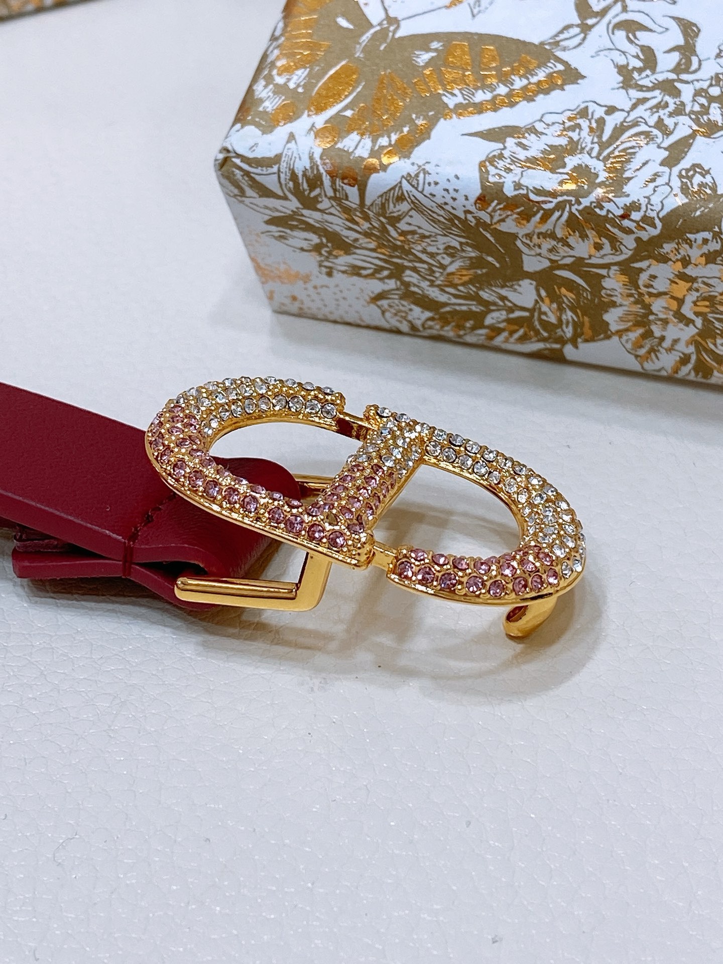 Cintura Dior Montaigne 20mm Replica Gioielli- Red