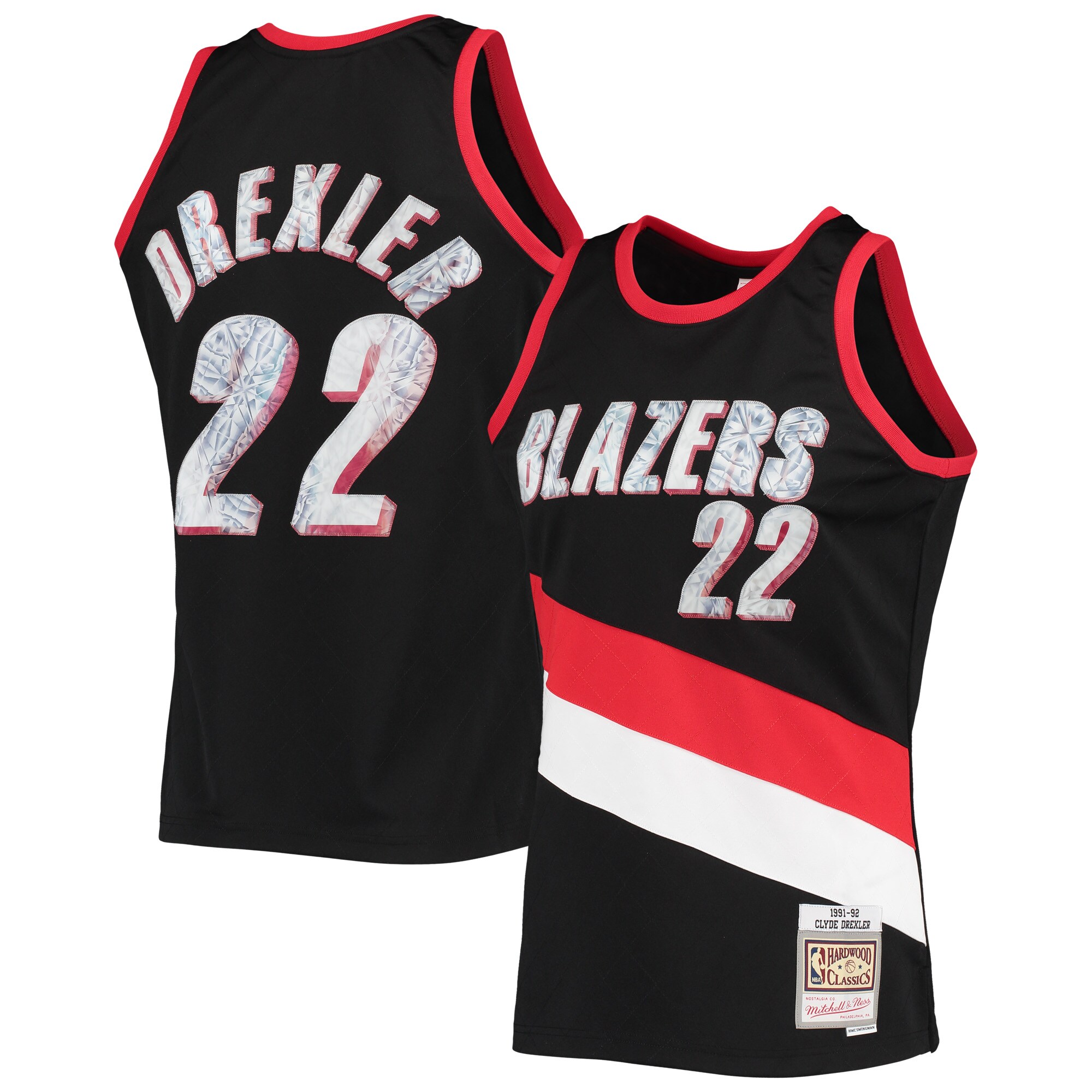 Clyde Drexler Portland Trail Blazers Mitchell & Ness 1996-97 Hardwood Classics NBA 75th Anniversary Diamond Swingman Jersey - Black