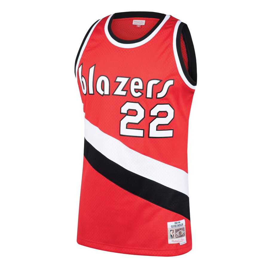 Clyde Drexler Portland Trail Blazers Mitchell & Ness Hardwood Classics Swingman Jersey - Red