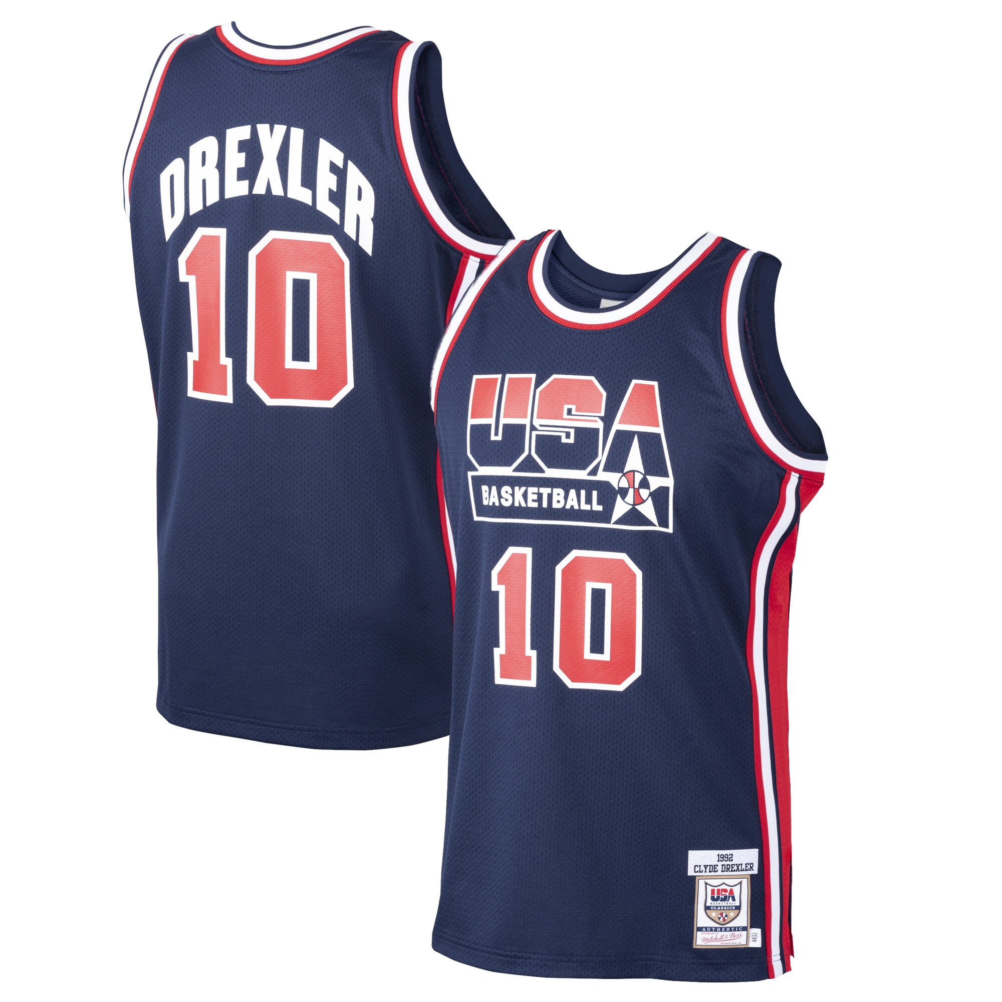 Clyde Drexler USA Basketball Mitchell & Ness Home 1992 Dream Team Authentic Jersey - Navy