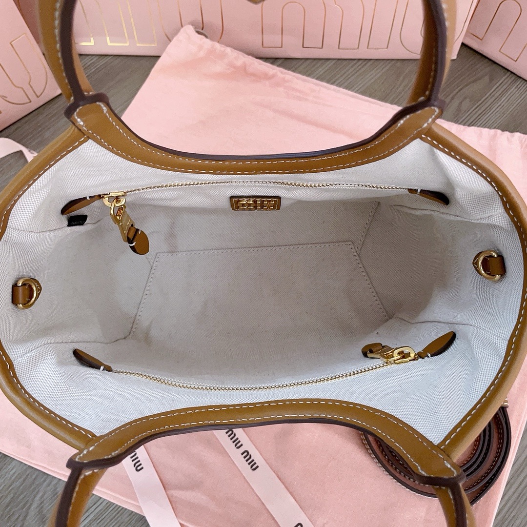 Cognac Ivy Leather Bag | Miu Miu