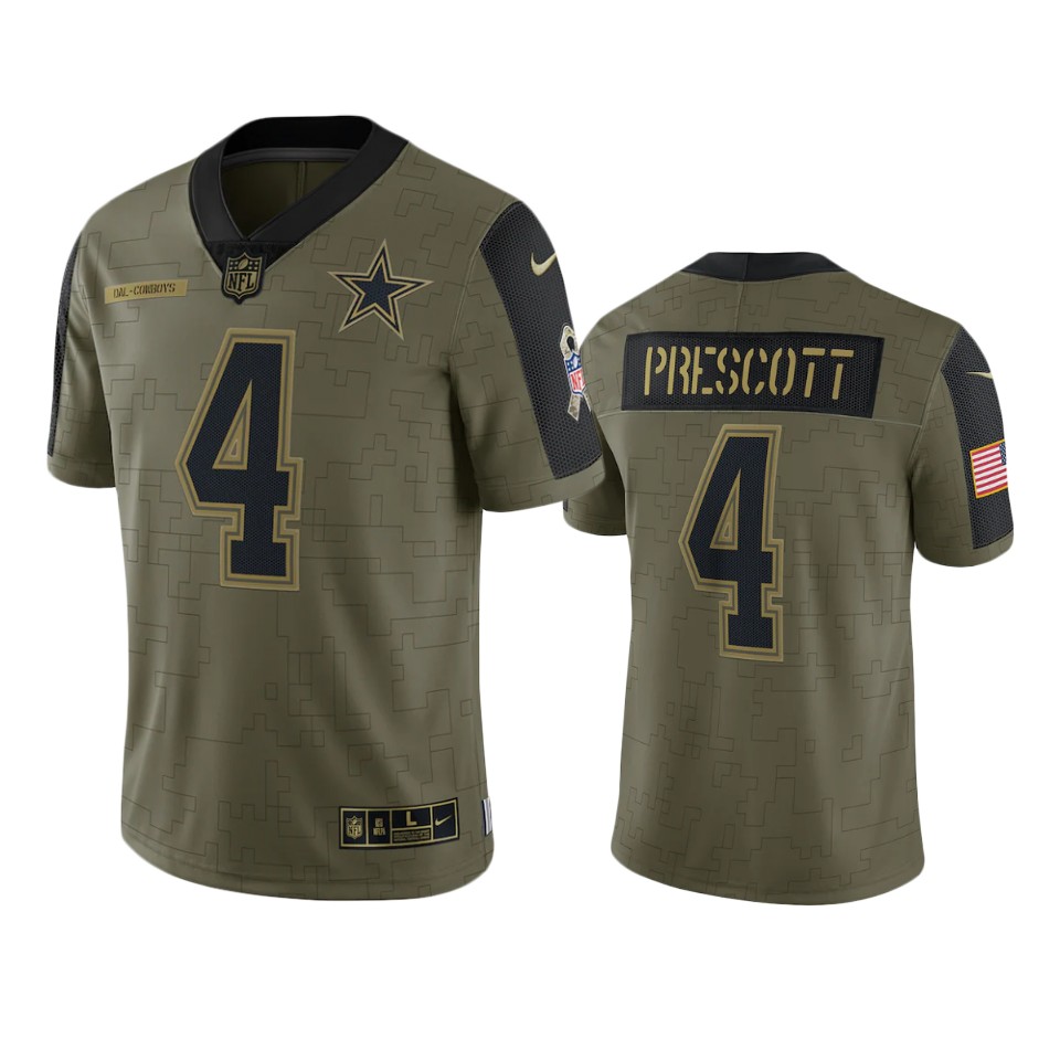 Dak Prescott Cowboys Olive Jersey