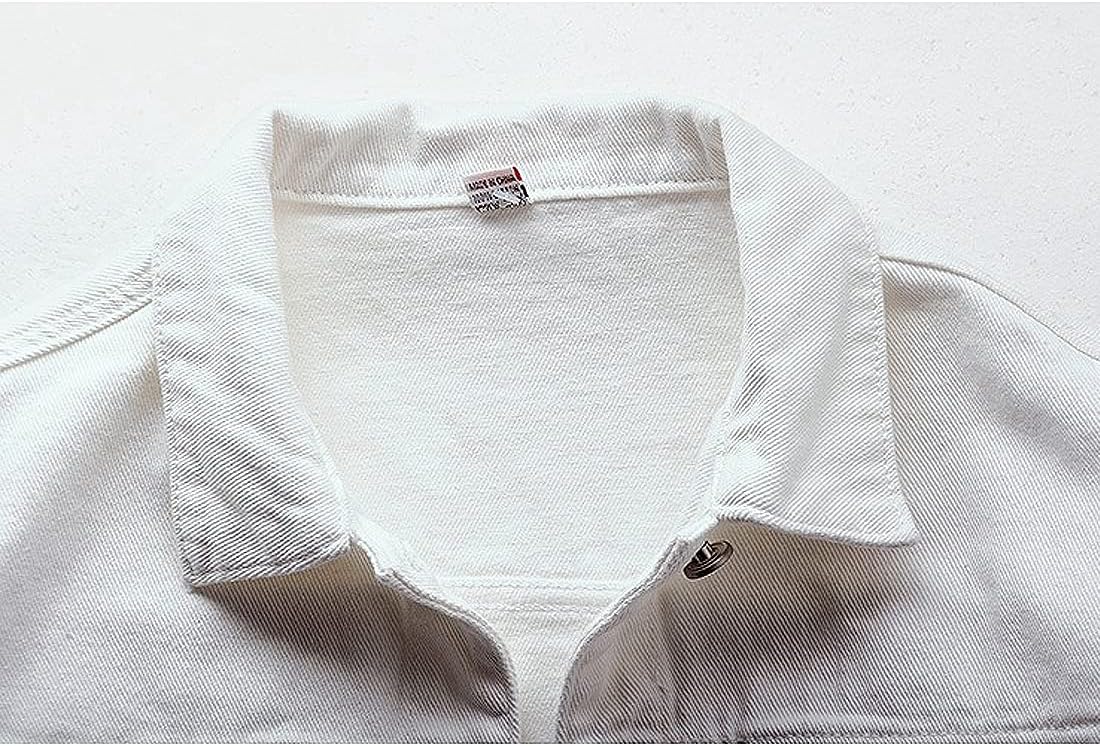 COWOKA Women’s Denim Cotton Button Closed Long Sleeve Solid Color Jacket With Pockets