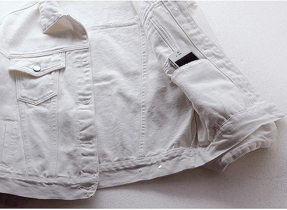 COWOKA Women’s Denim Cotton Button Closed Long Sleeve Solid Color Jacket With Pockets